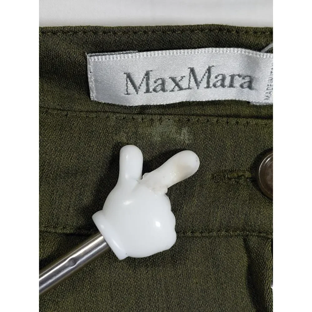 MaxMara Wool Blend Made in Italy Green Pencil Knee Length Skirt Women Size 8